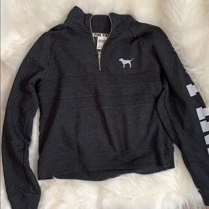 PINK gray quarter zip